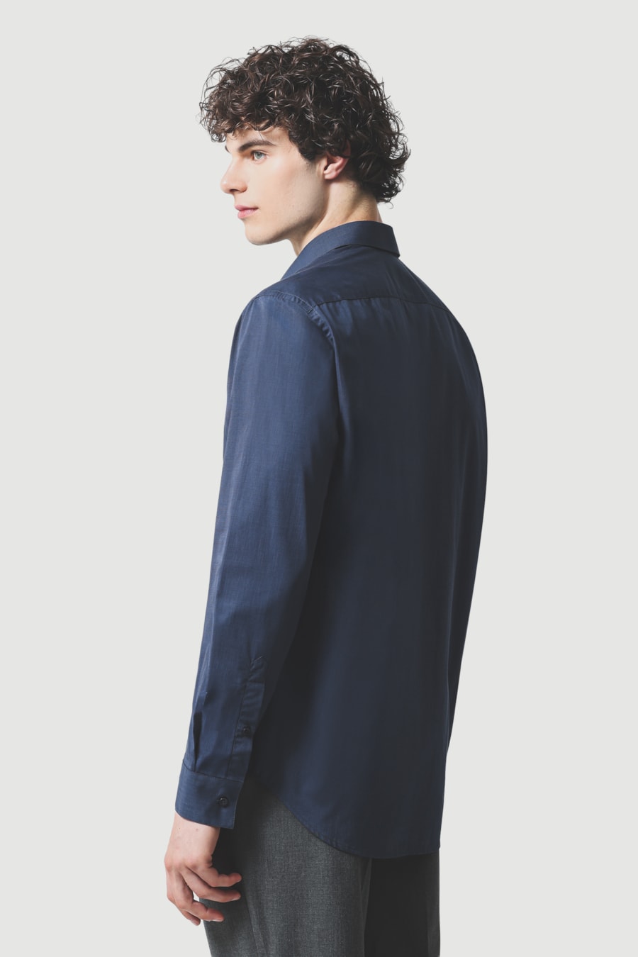 Camisa Manga Longa Regular Fil 50 Egipcio Barolo Azul Forte — foto 7 de 10