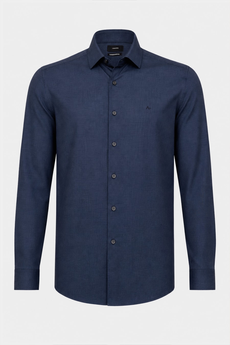 Camisa Manga Longa Regular Fil 50 Egipcio Barolo Azul Forte — foto 9 de 10
