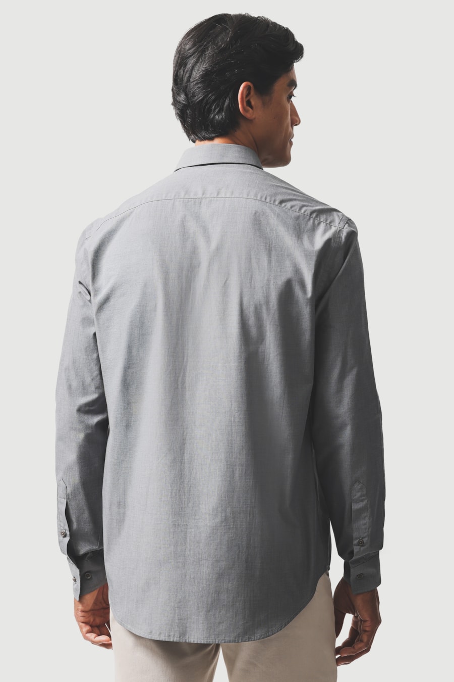 Camisa Manga Longa Regular Fil 50 Egipcio Barolo Cinza Medio — foto 7 de 10