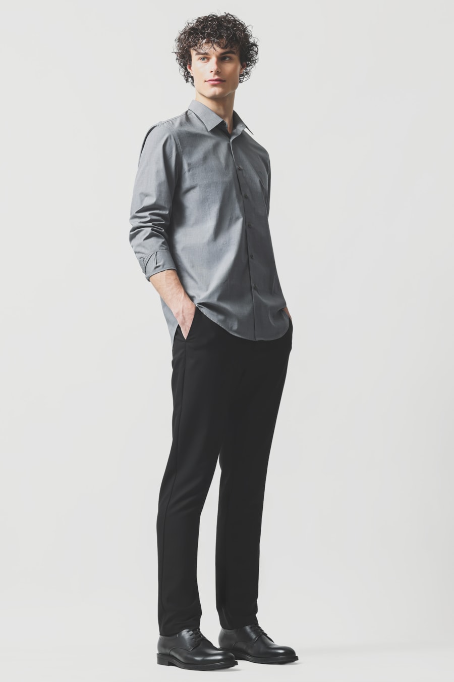 Camisa Manga Longa Regular Fil 50 Egipcio Barolo Cinza Medio — foto 4 de 10