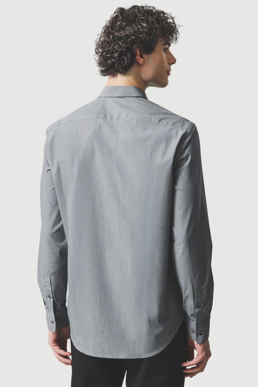 Camisa Manga Longa Regular Fil 50 Egipcio Barolo Cinza Medio — foto 8 de 10