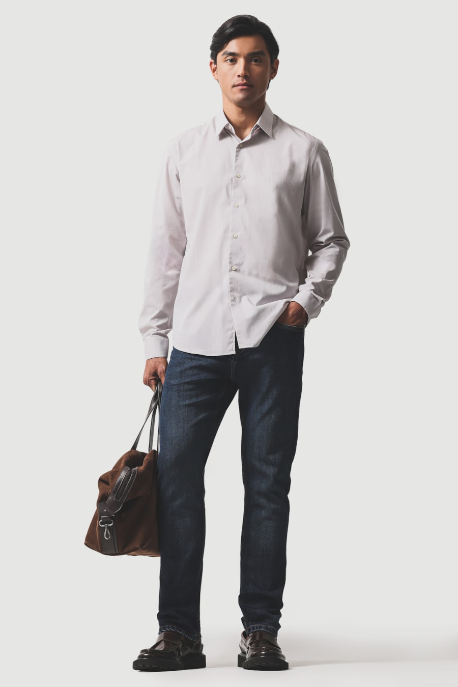 Camisa Manga Longa Regular Fil 50 Egipcio Barolo Natural — foto 2 de 6
