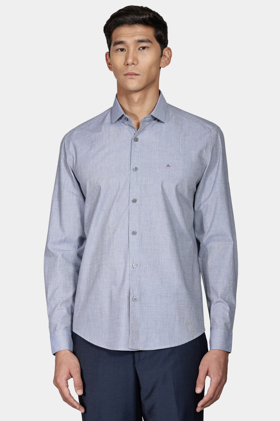 Camisa Manga Longa Regular Fio a Fio Azul — foto 1 de 6