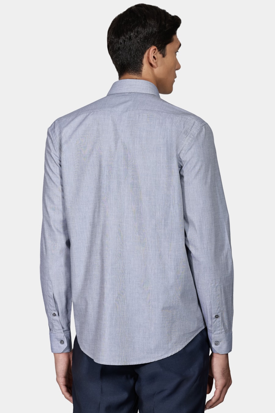 Camisa Manga Longa Regular Fio a Fio Azul — foto 4 de 6