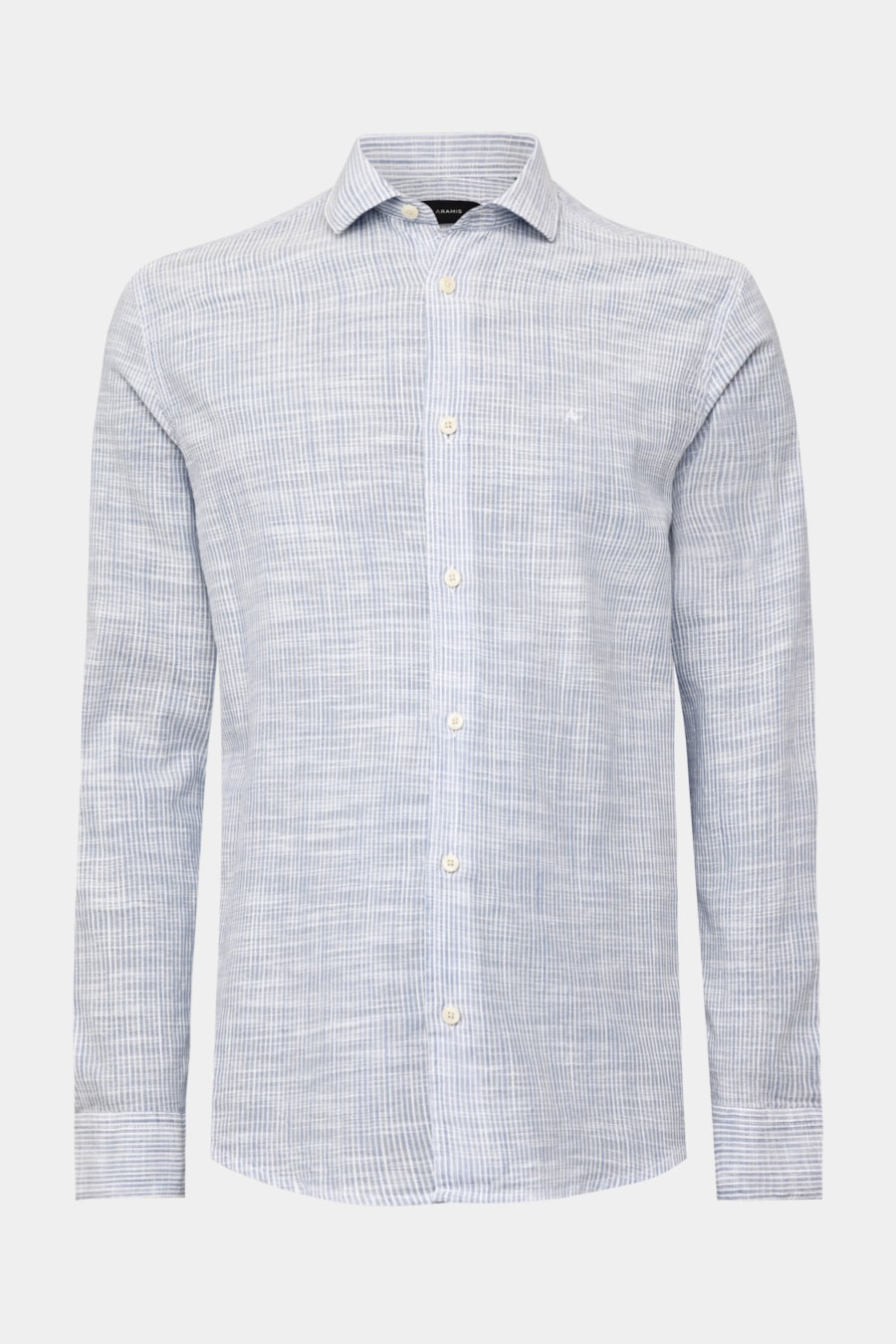 Camisa Manga Longa Regular Flame Listrada Azul C/Branco — foto 5 de 6