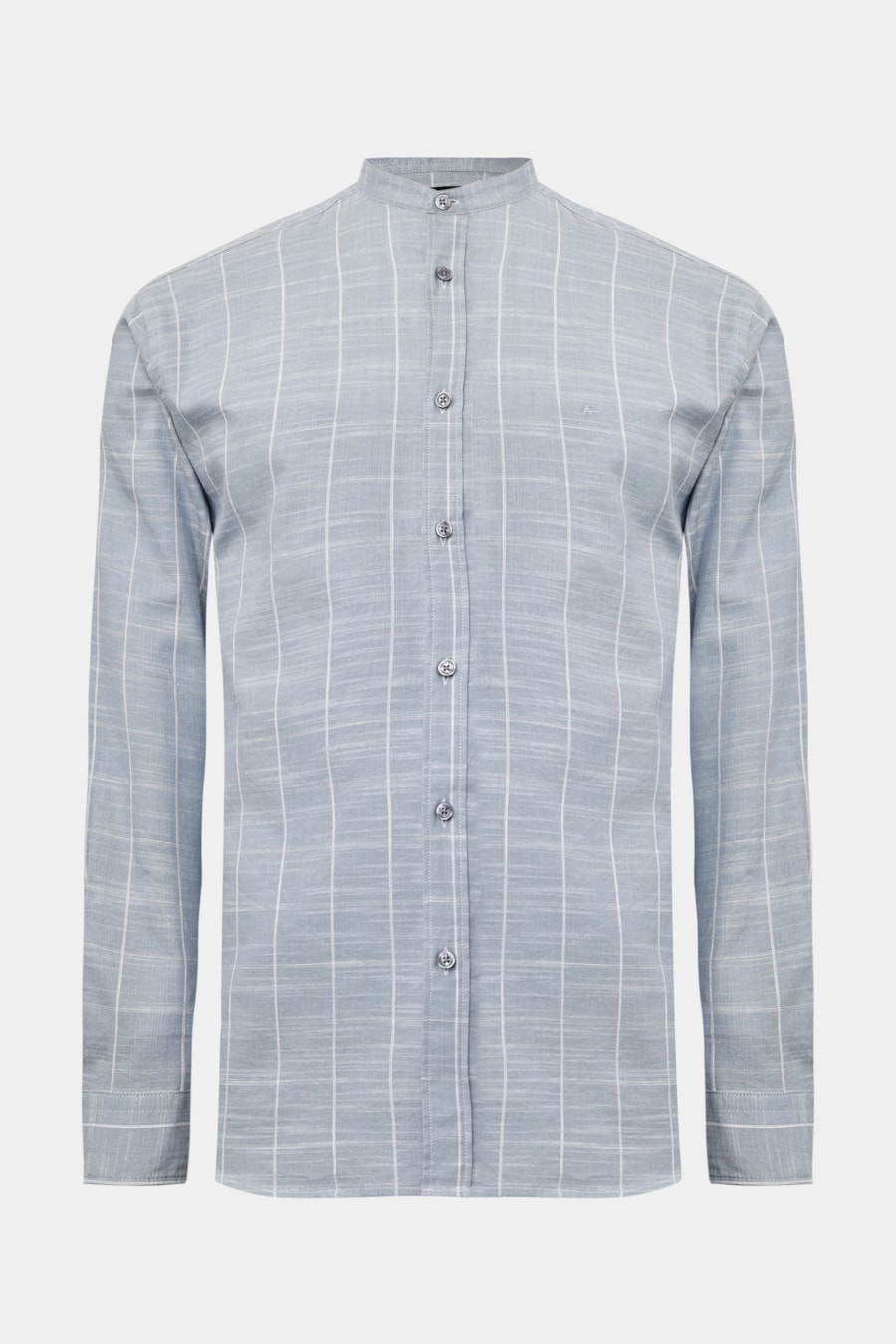 Camisa Manga Longa Regular Flame Listrado Cinza — foto 6 de 7