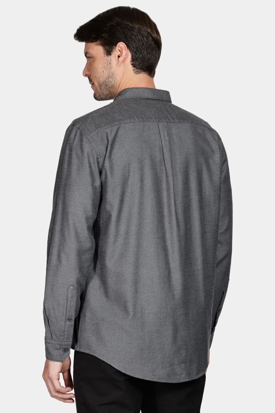 Camisa Manga Longa Regular Flannel Twill Preto — foto 4 de 5