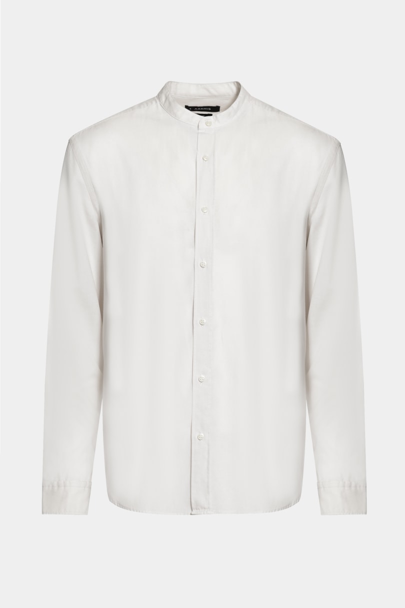 Camisa Manga Longa Regular Gola Padre Lenzing Off White
