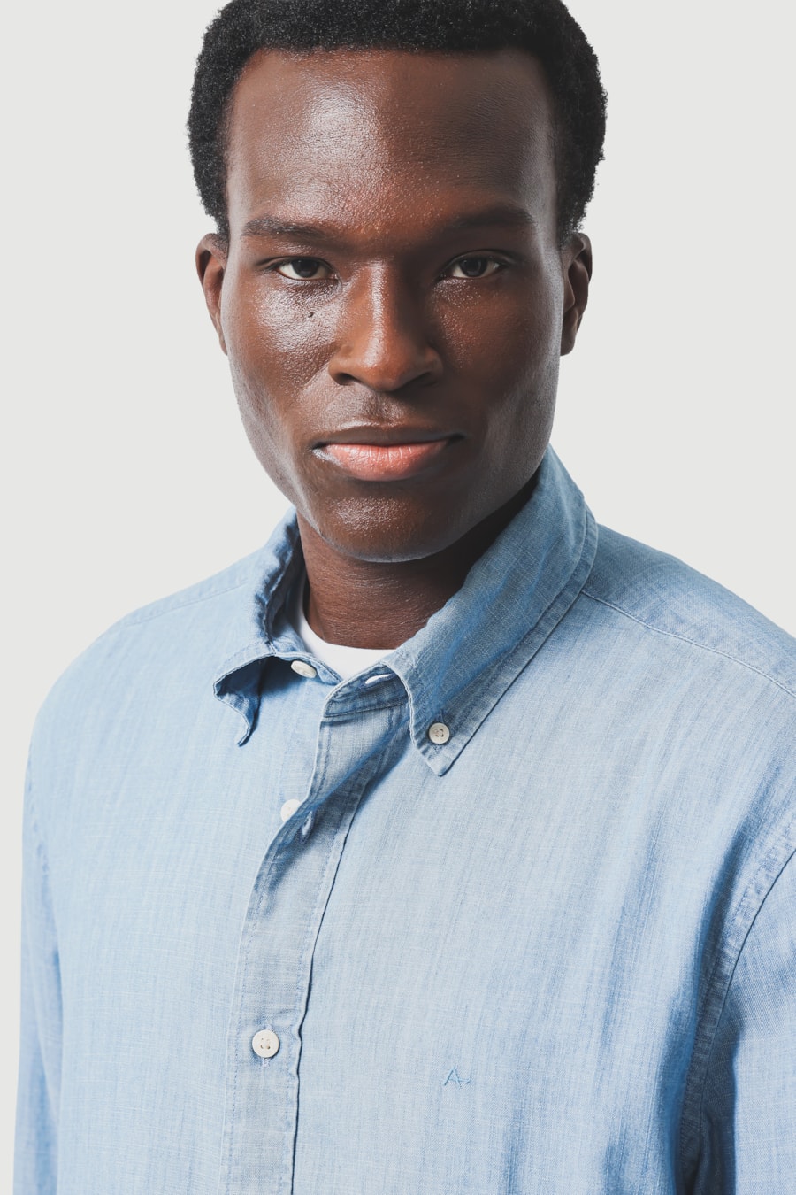 Camisa Manga Longa Regular Jeans Button-Down Azul Jeans — foto 3 de 7