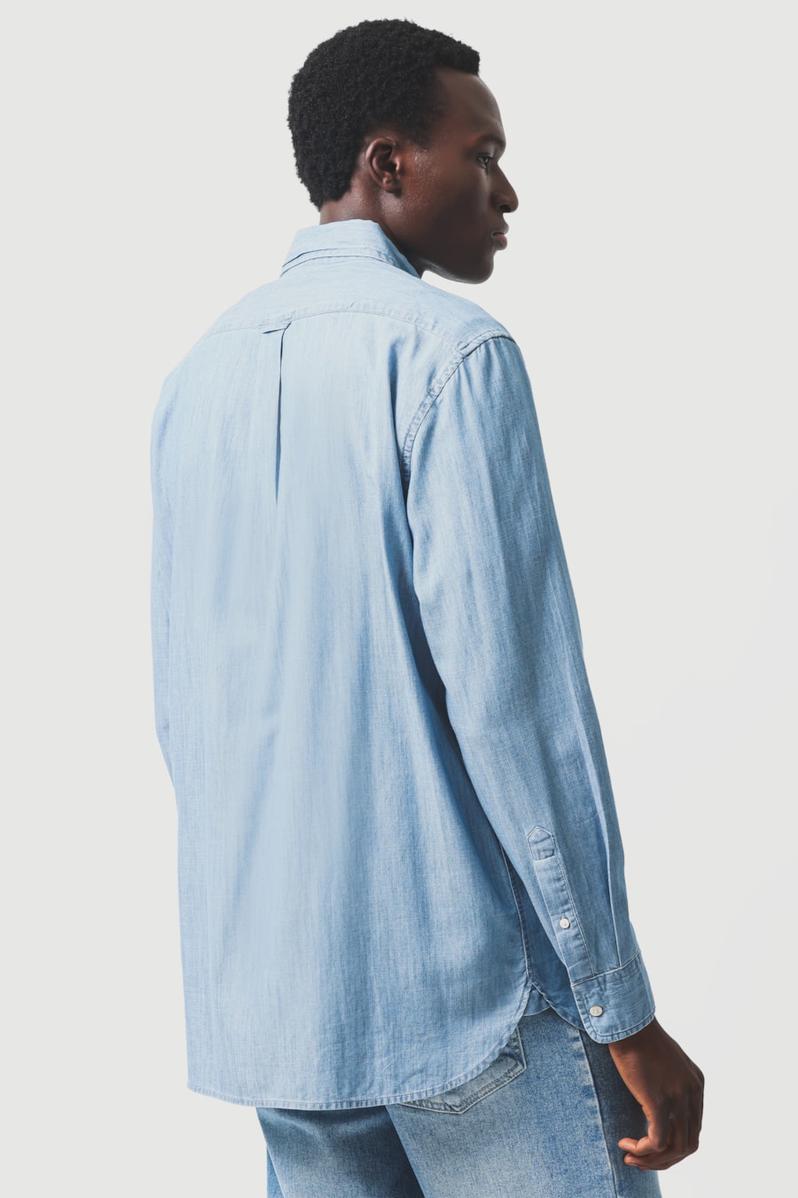 Camisa Manga Longa Regular Jeans Button-Down Azul Jeans — foto 5 de 7