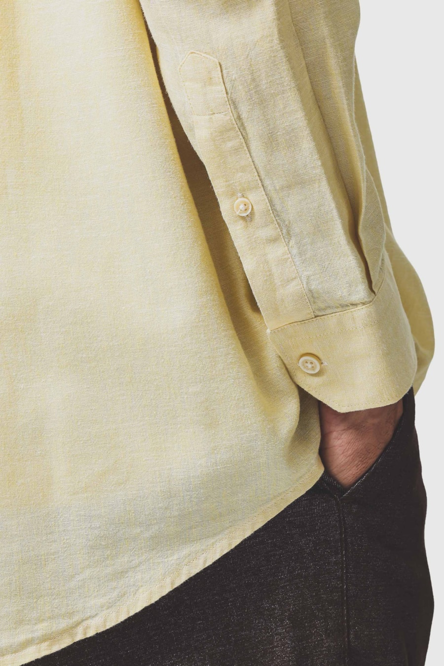 Camisa Manga Longa Regular Linho Algodão Surat Amarelo — foto 3 de 6