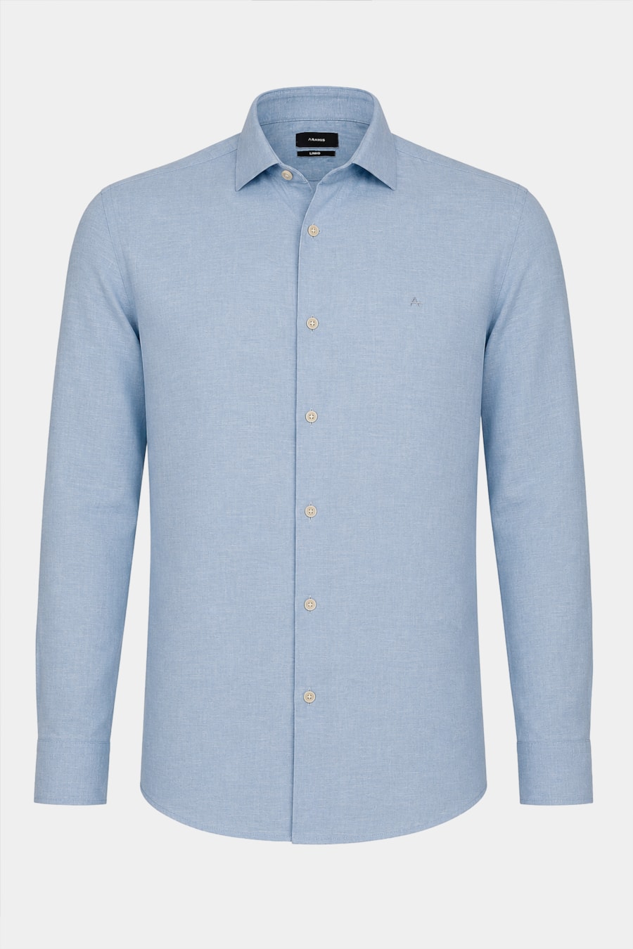 Camisa Manga Longa Regular Linho Algodão Surat Azul — foto 5 de 6