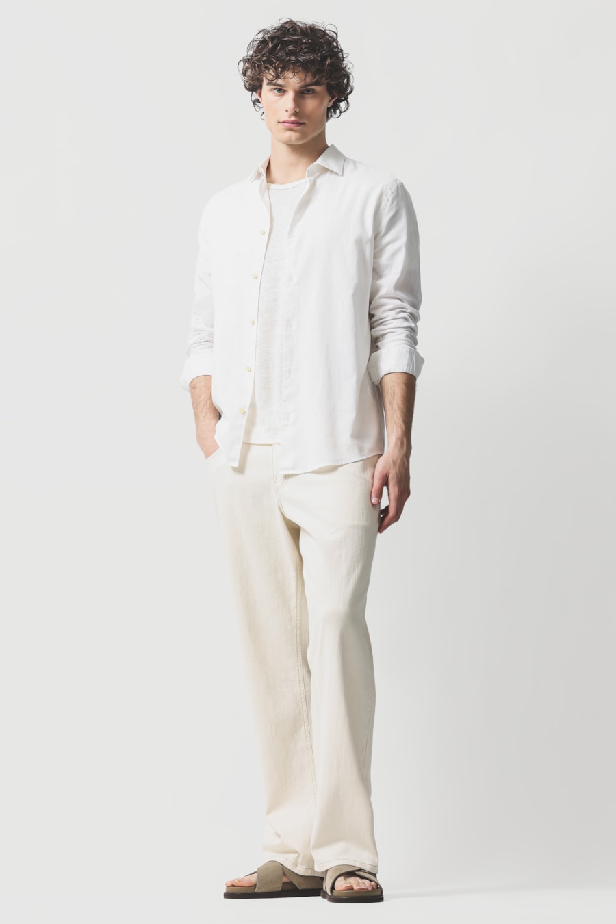 Camisa Manga Longa Regular Linho Algodão Surat Branco — foto 2 de 6