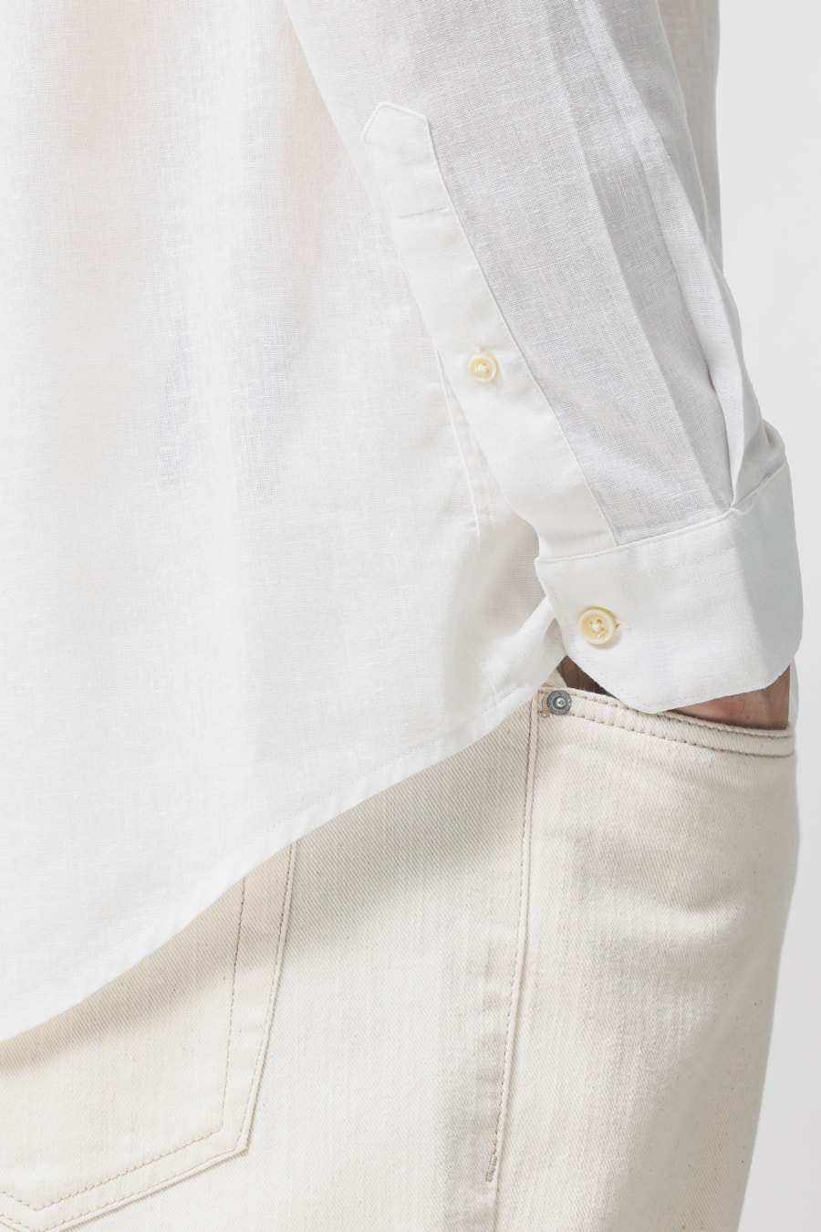 Camisa Manga Longa Regular Linho Algodão Surat Branco — foto 3 de 6