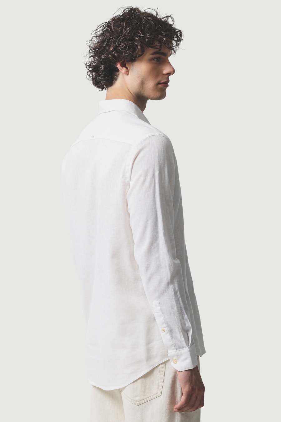 Camisa Manga Longa Regular Linho Algodão Surat Branco — foto 4 de 6
