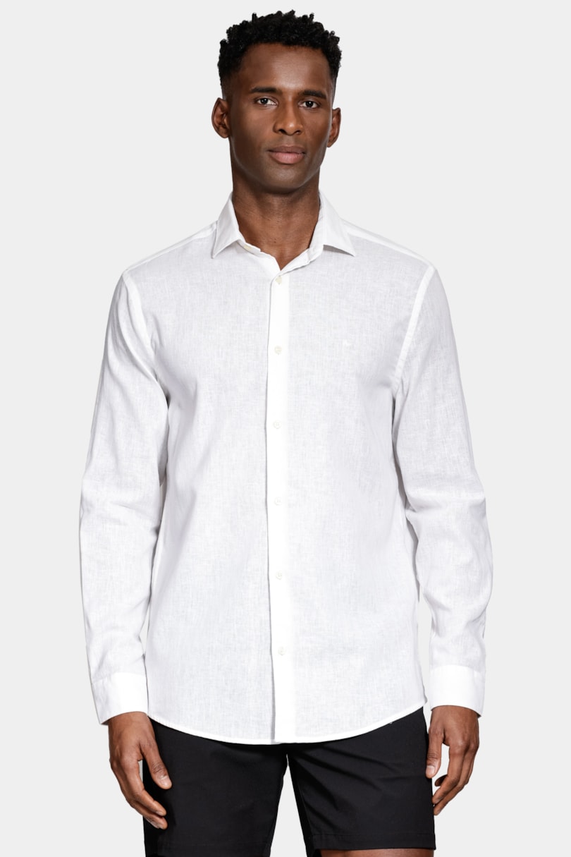 Camisa Manga Longa Regular Linho Algodão Surat Branco