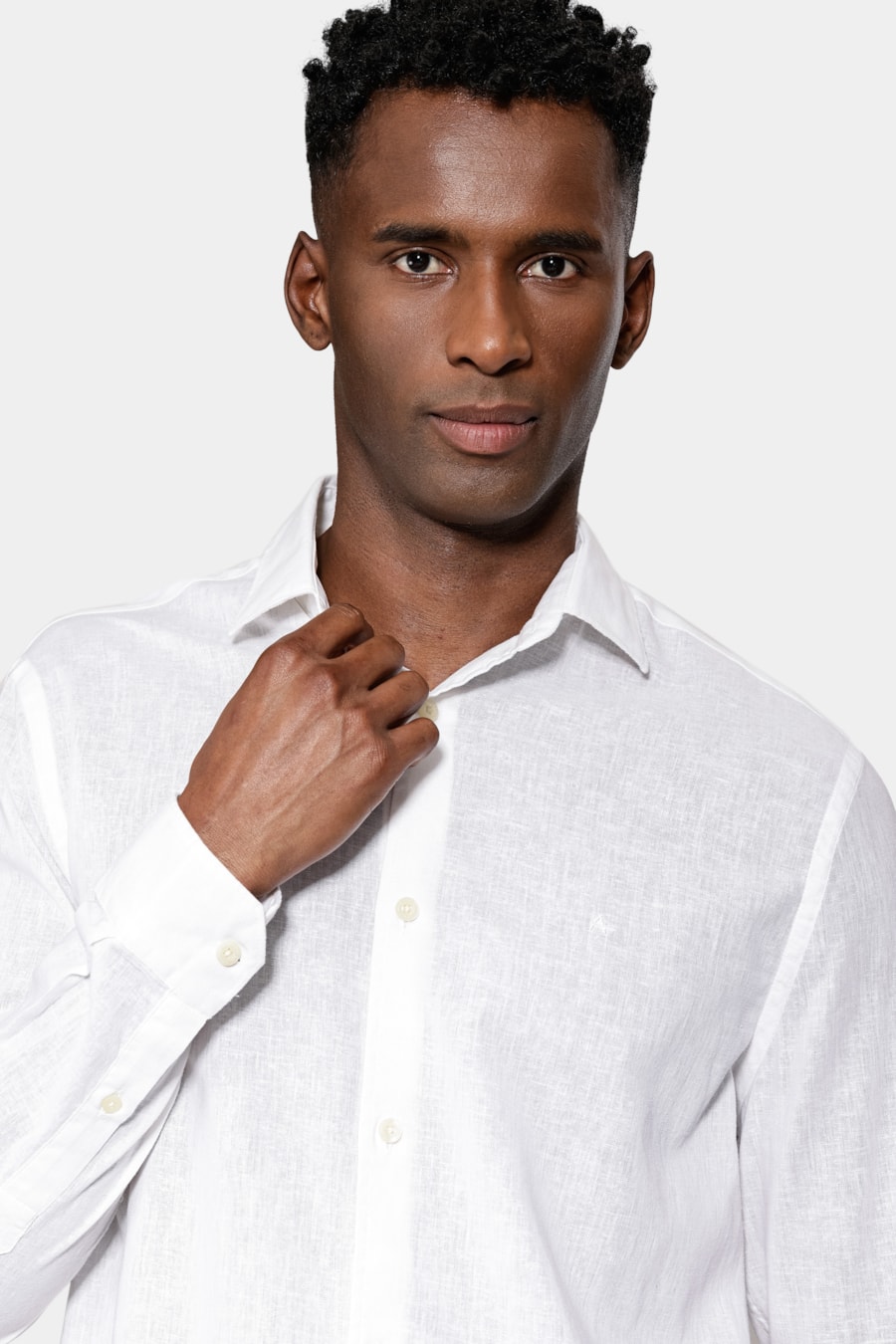 Camisa Manga Longa Regular Linho Algodão Surat Branco — foto 3 de 6