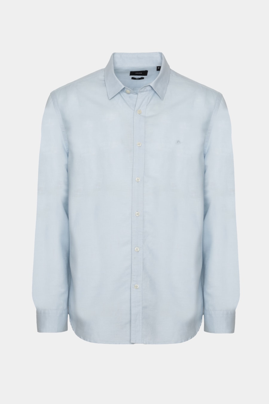 Camisa Manga Longa Regular Linho Azul Claro — foto 5 de 6