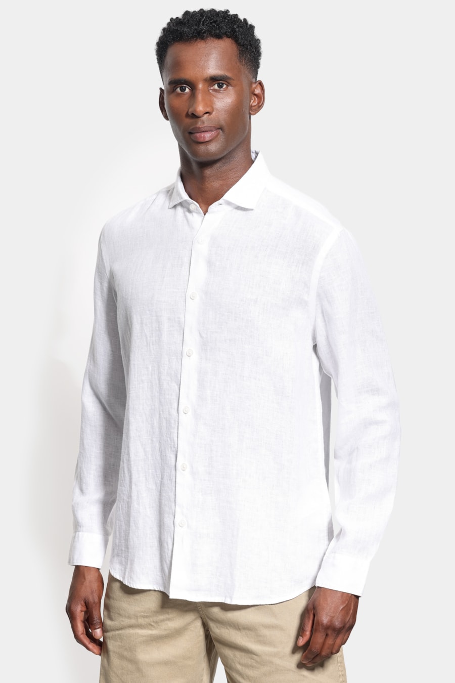 Camisa Manga Longa Regular Linho Malta Branco — foto 1 de 6