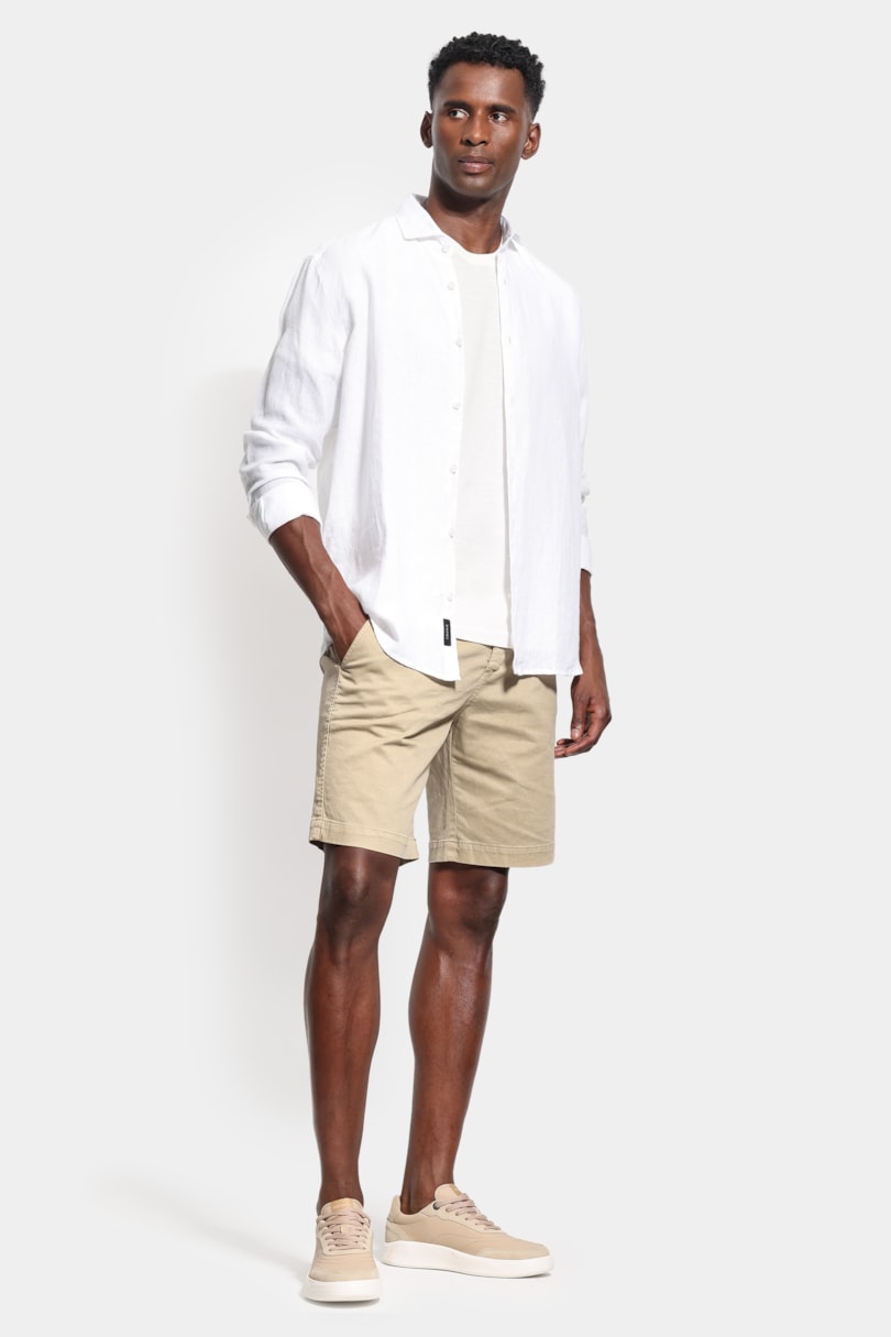 Camisa Manga Longa Regular Linho Malta Branco