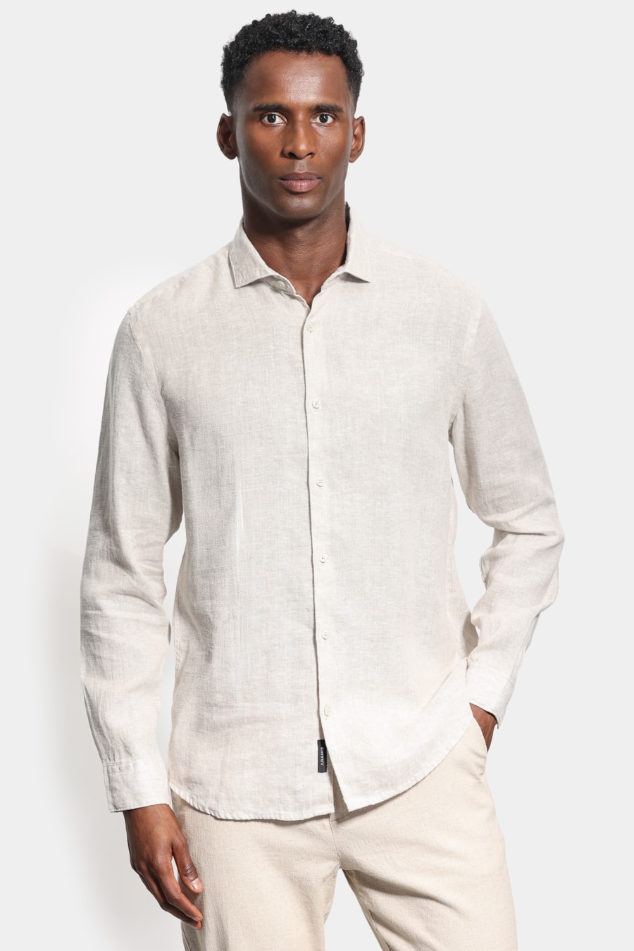 Camisa Manga Longa Regular Linho Malta Natural — foto 1 de 6