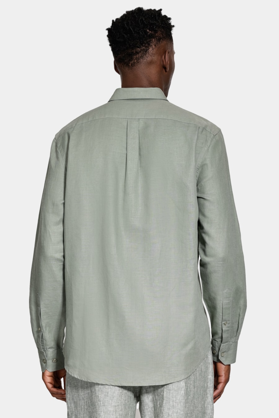 Camisa Manga Longa Regular Linho Verde — foto 4 de 6