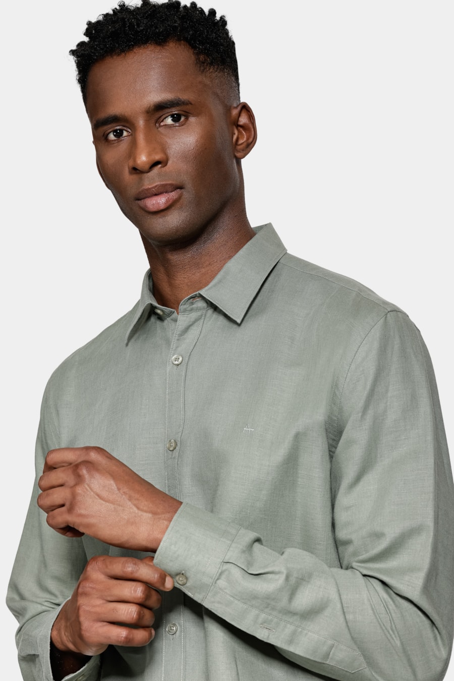 Camisa Manga Longa Regular Linho Verde — foto 3 de 6