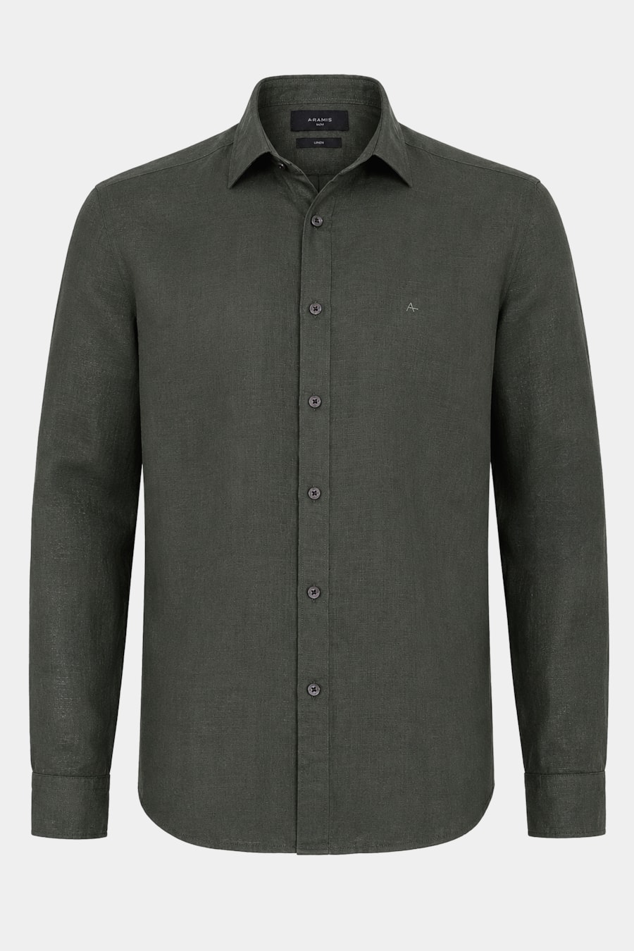 Camisa Manga Longa Regular Linho Verde Escuro — foto 7 de 8