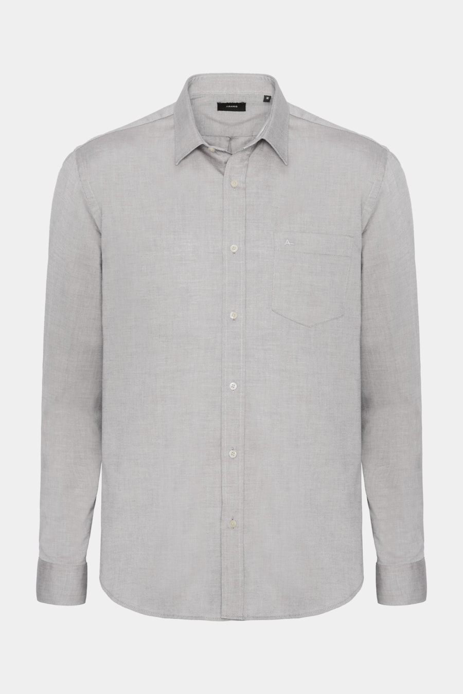 Camisa Manga Longa Regular Malha Algodão Pinpoint Areia — foto 6 de 7