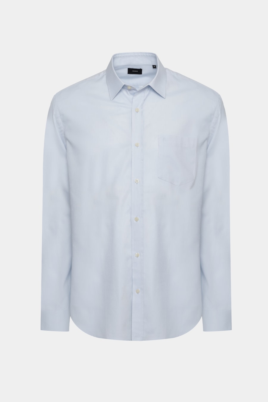 Camisa Manga Longa Regular Malha Algodão Pinpoint Azul Claro — foto 6 de 7