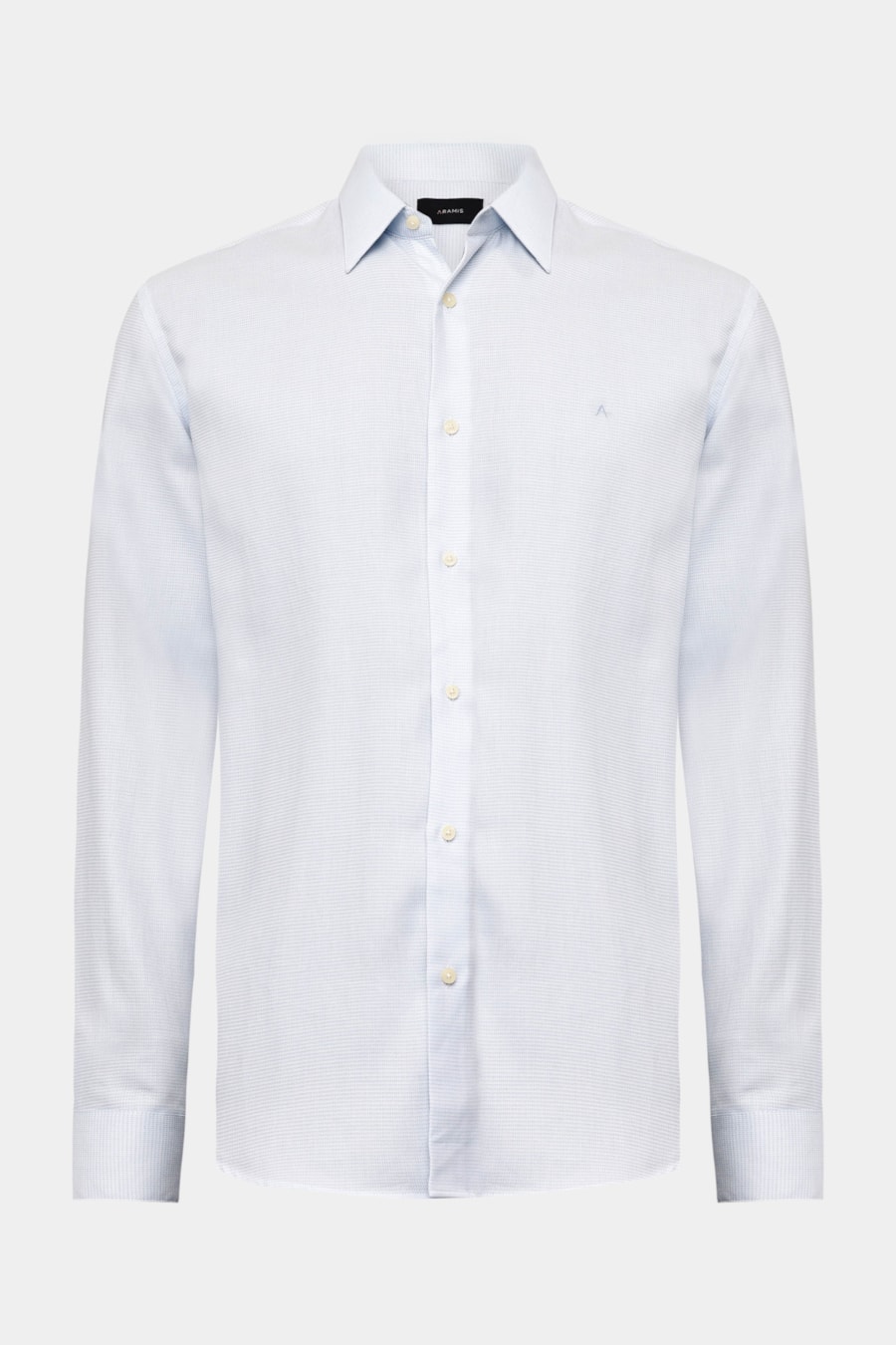 Camisa Manga Longa Regular Maquinetada Branco C/Azul Claro — foto 5 de 5