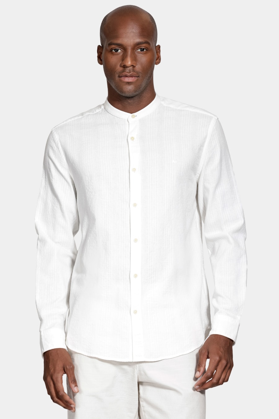 Camisa Manga Longa Regular Maquinetada Listrada Off White — foto 1 de 6