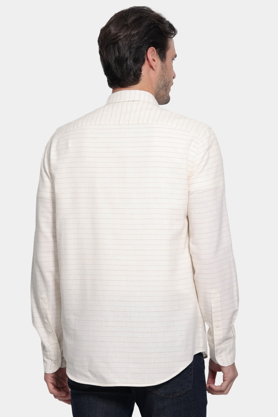 Camisa Manga Longa Regular Maquinetada Pontilhada Natural — foto 4 de 7