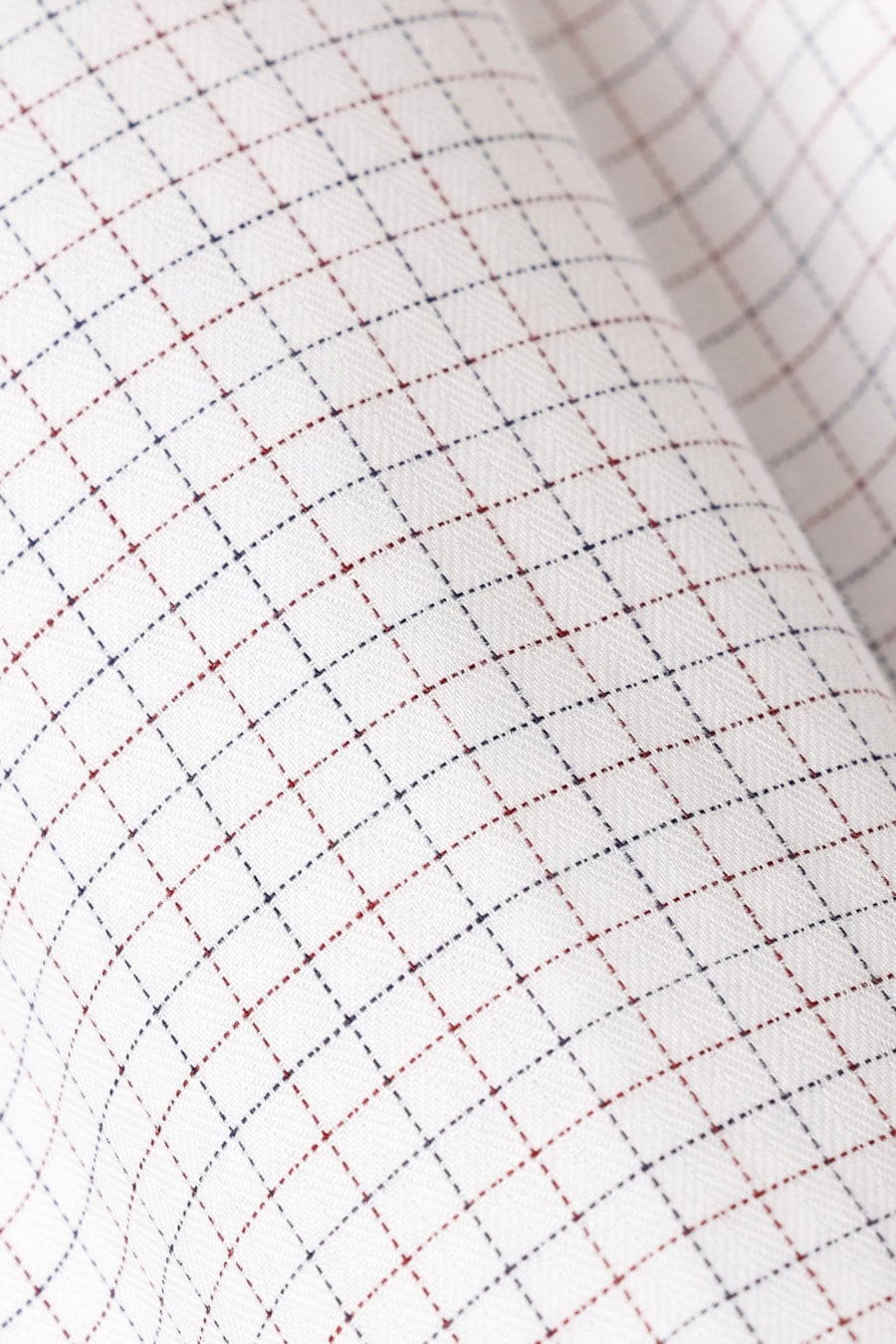 Camisa Manga Longa Regular Maquinetada Xadrez Branco C/Vermelho — foto 6 de 6