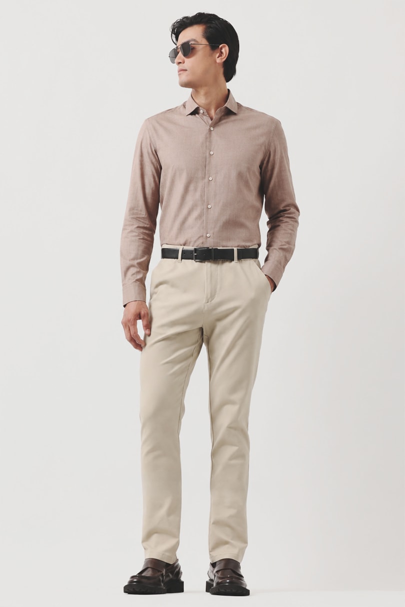 Camisa Manga Longa Regular Melange Antibactéria Castor