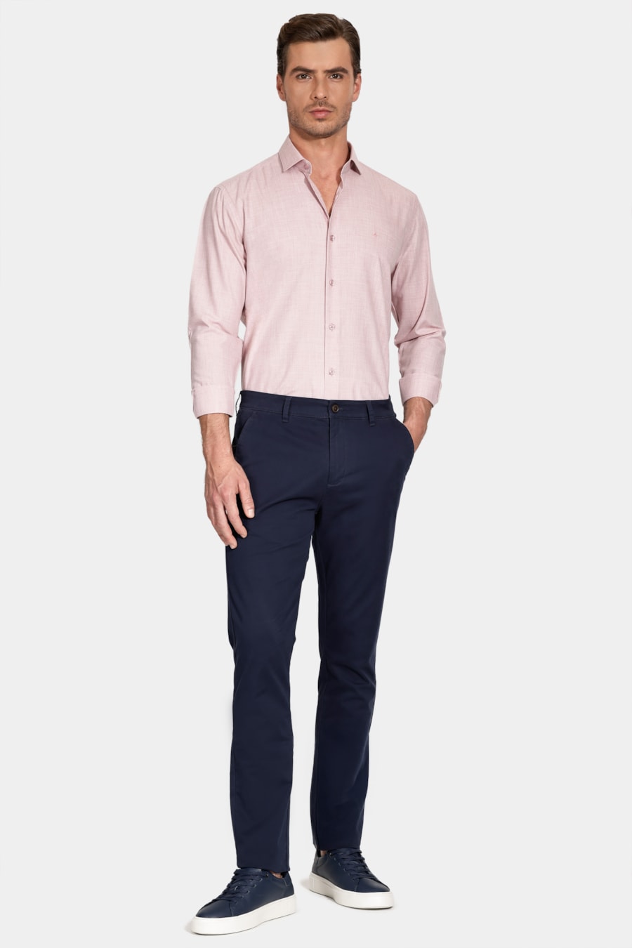 Camisa Manga Longa Regular Melange Ceramica — foto 2 de 6