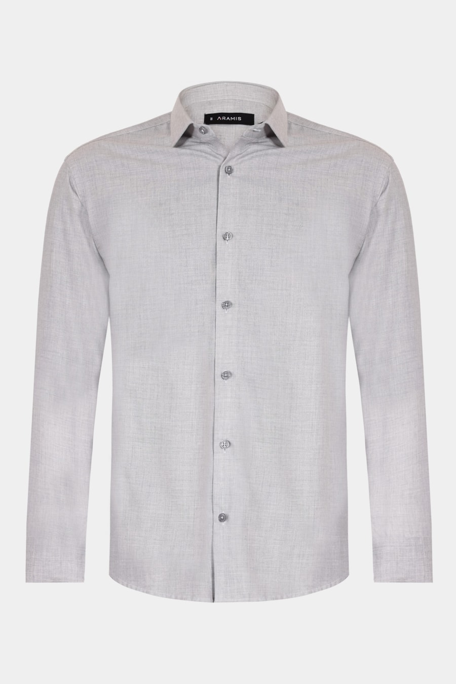 Camisa Manga Longa Regular Melange Cinza Claro — foto 5 de 6