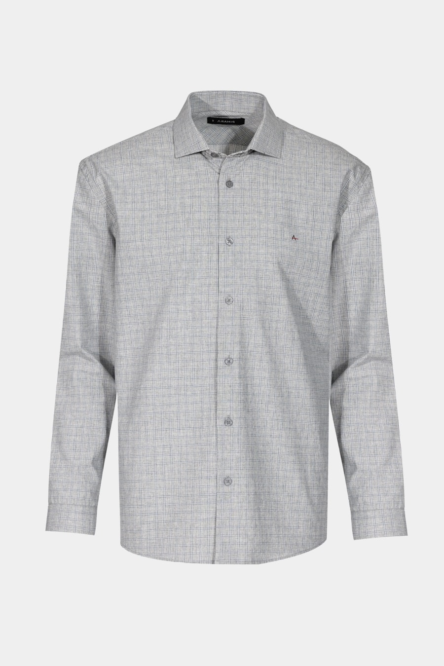 Camisa Manga Longa Regular Mescla Xadrez Cinza — foto 6 de 6