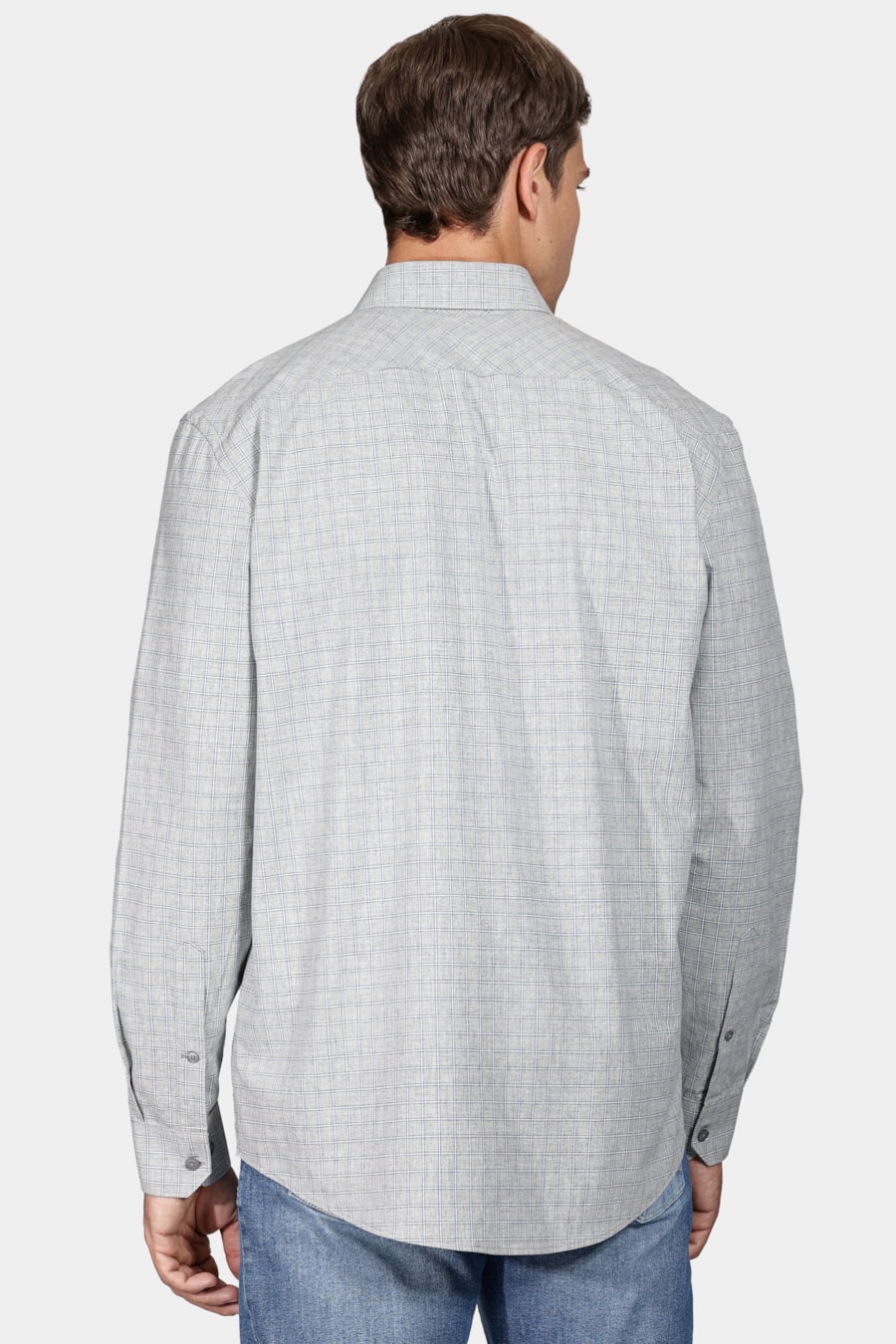 Camisa Manga Longa Regular Mescla Xadrez Cinza — foto 4 de 6