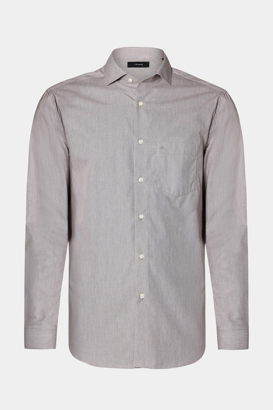 Camisa Manga Longa Regular Micro Xadrez Bolso Off White C/ Café — foto 5 de 6