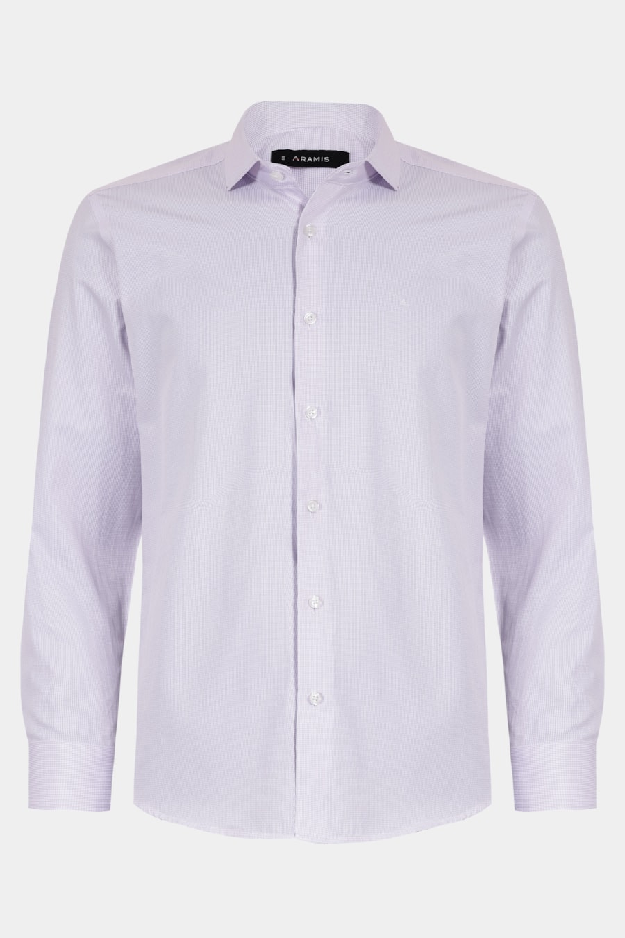 Camisa Manga Longa Regular Micro Xadrez Mix Branco C/Rosa — foto 5 de 6