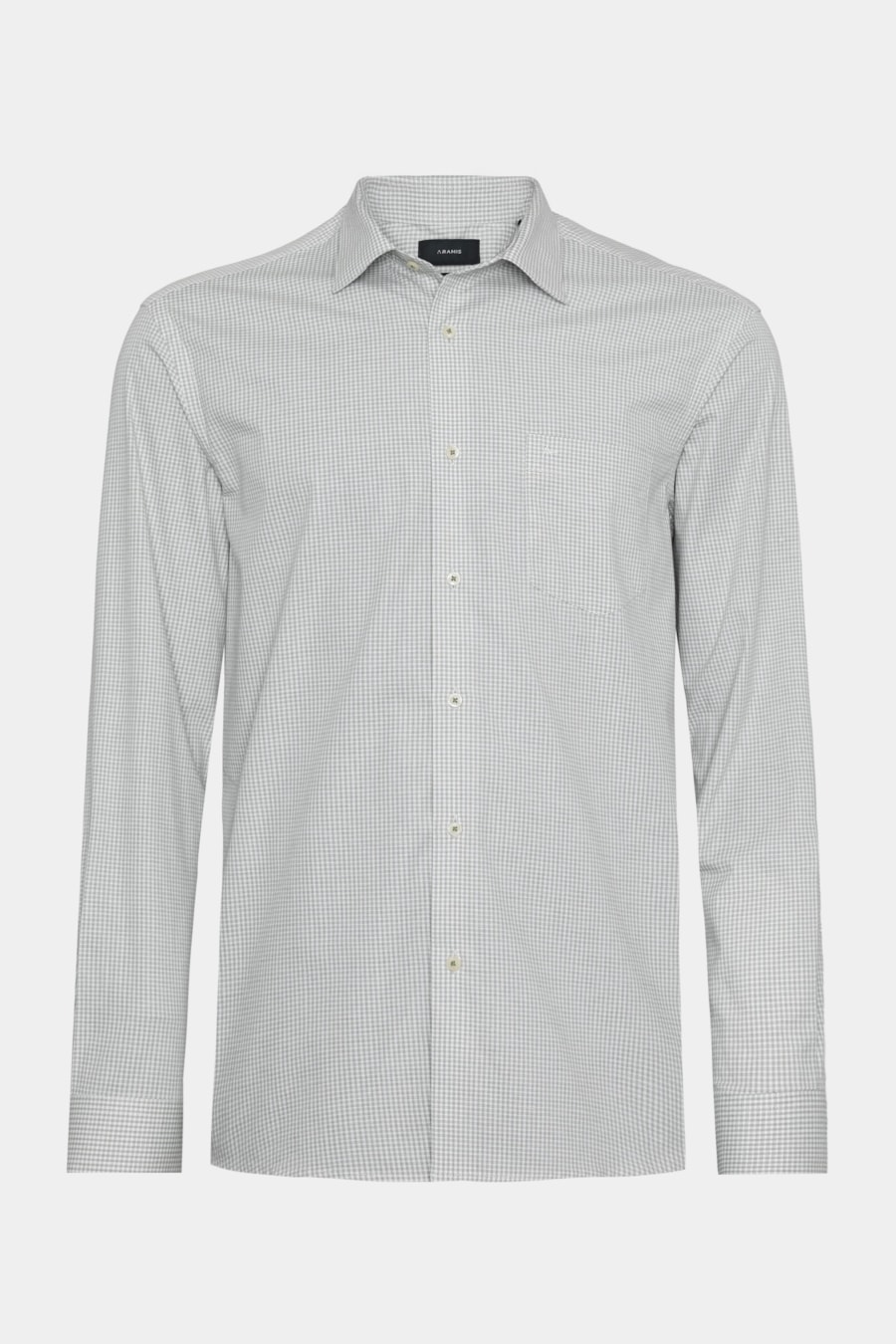 Camisa Manga Longa Regular Micro Xadrez St Bolso Branco C/ Verde Medio — foto 5 de 6