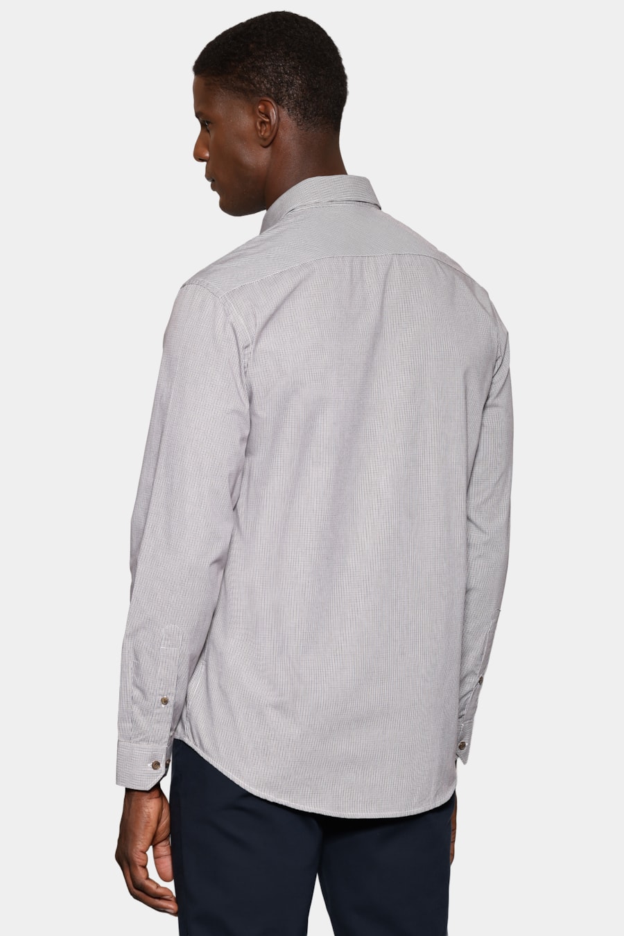 Camisa Manga Longa Regular Micro Xd 2 Cores Bolso Caqui C/Marinho — foto 4 de 6
