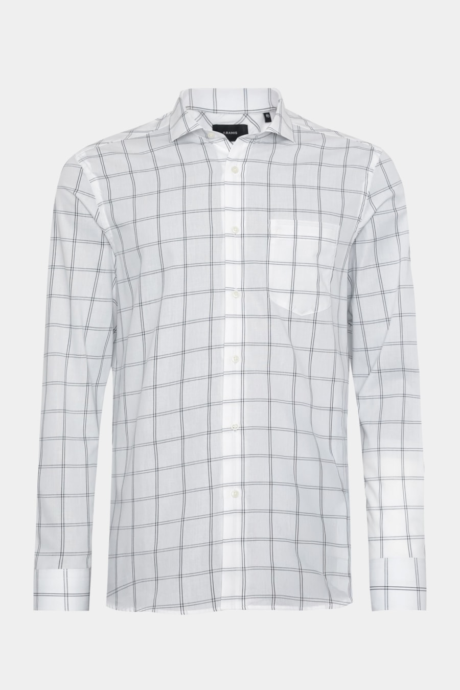 Camisa Manga Longa Regular Mini Xadrez Bolso Branco C/Azul — foto 6 de 7