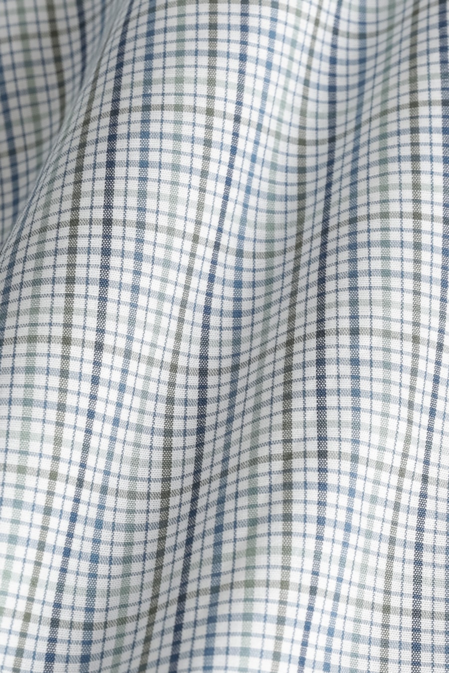 Camisa Manga Longa Regular Mini Xadrez Branco C/Azul — foto 6 de 6
