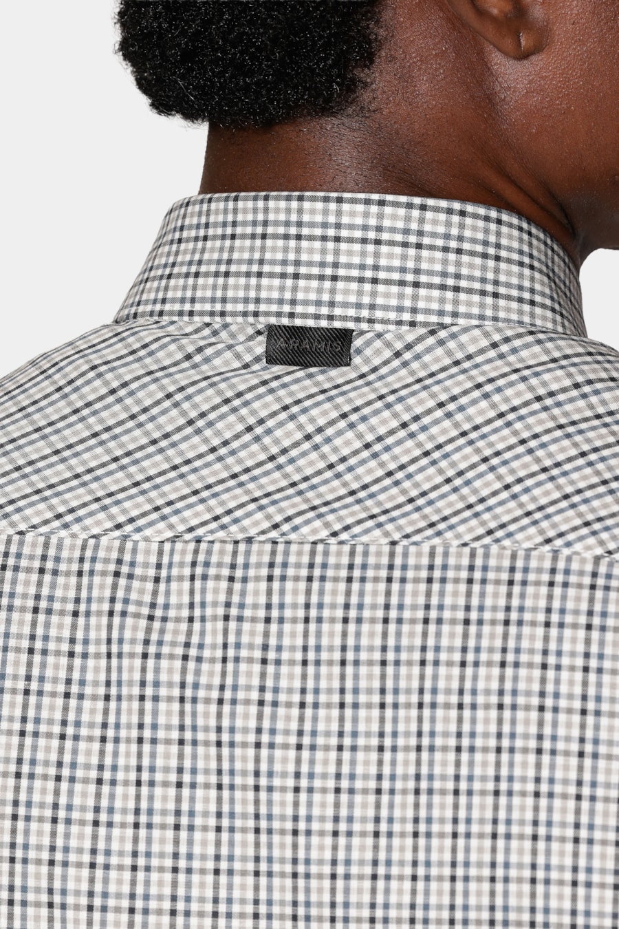 Camisa Manga Longa Regular Mini Xadrez Branco C/Cinza — foto 4 de 7