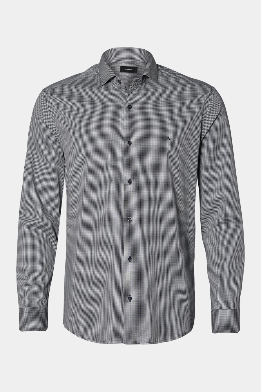 Camisa Manga Longa Regular Mini Xadrez Marinho/Branco — foto 1 de 2