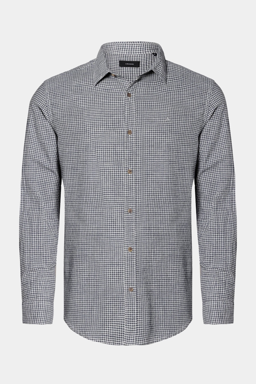 Camisa Manga Longa Regular Mini Xadrez Mescla Azul/Cinza — foto 5 de 6
