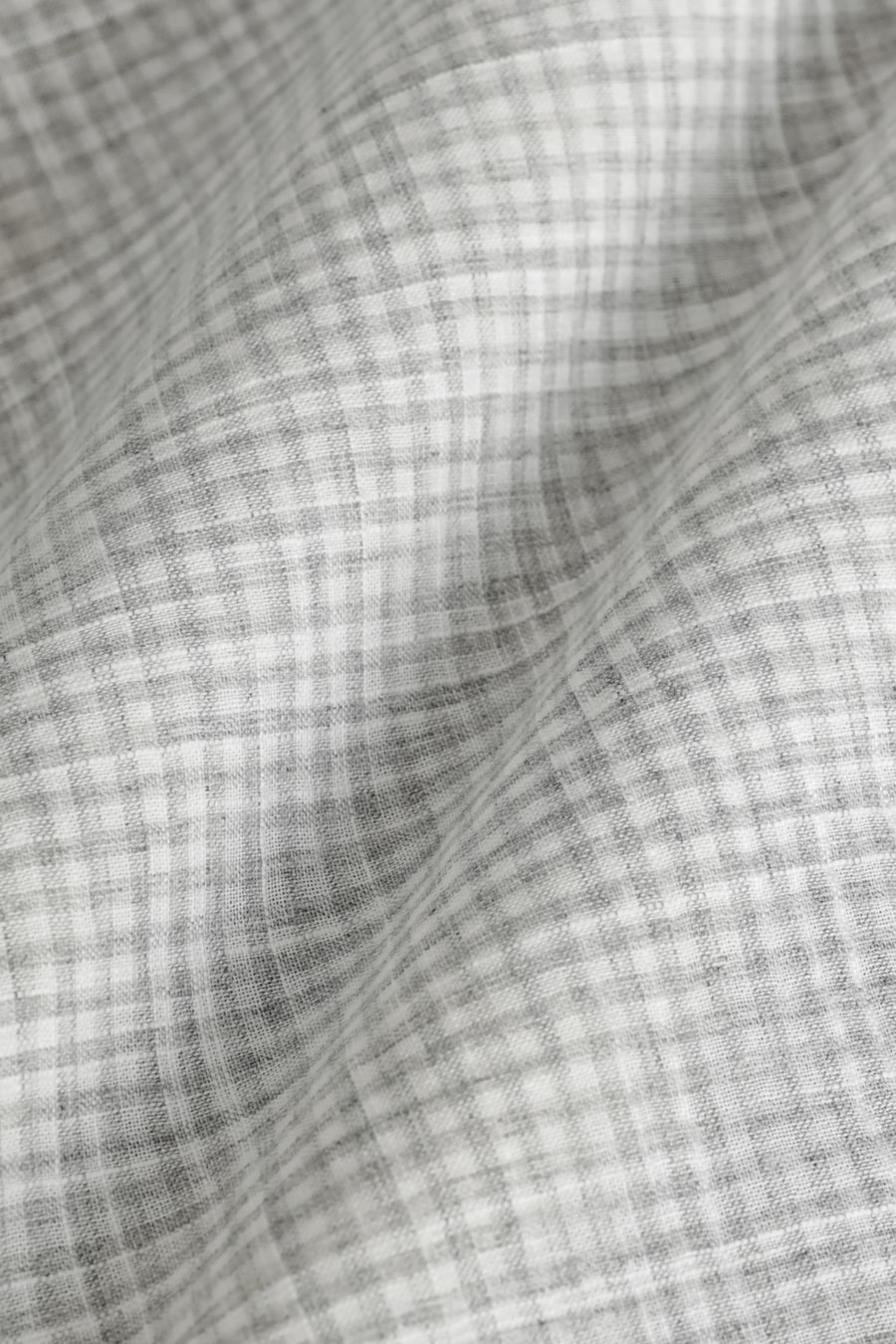 Camisa Manga Longa Regular Mini Xadrez Mescla Branco C/Cinza — foto 6 de 6