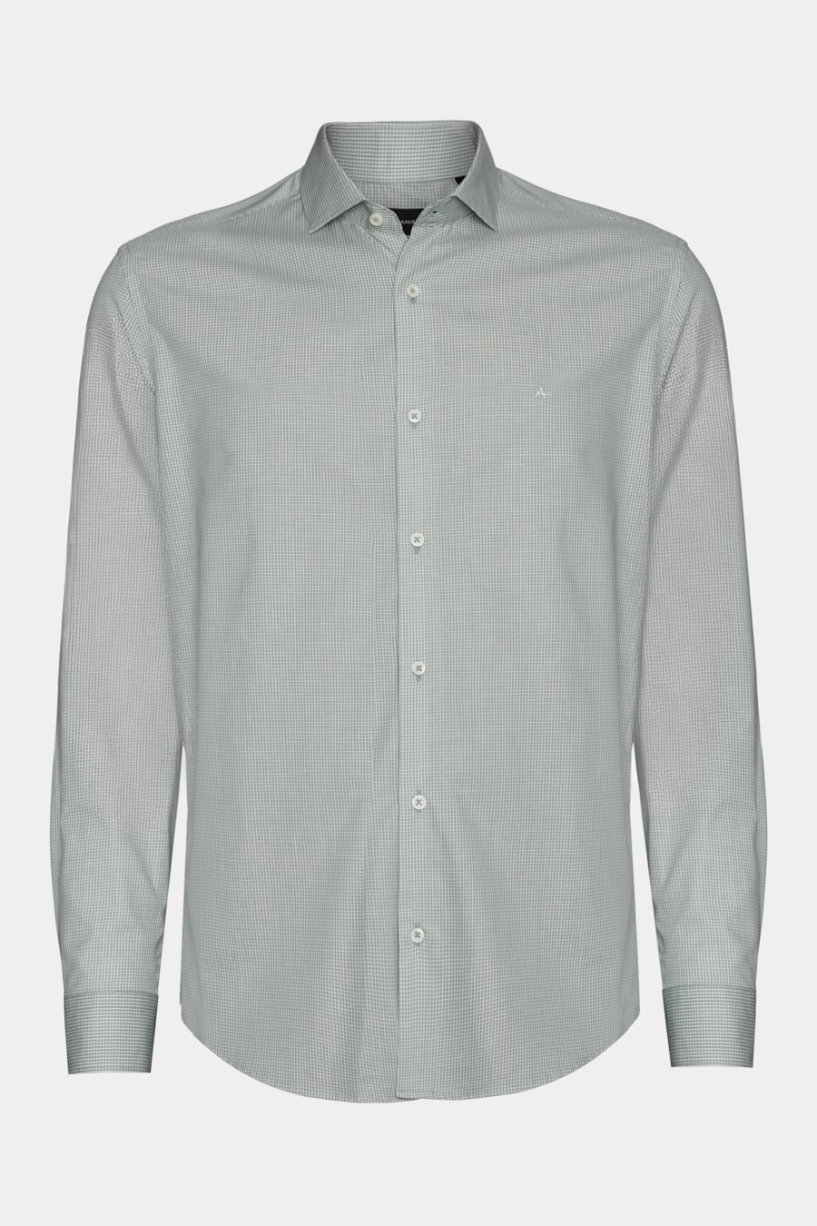 Camisa Manga Longa Regular Mini Xadrez Verde C/ Branco — foto 5 de 6